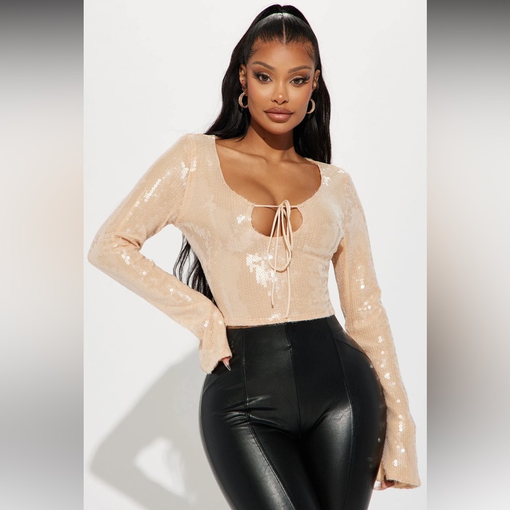 NWT❣️Champagne Sequin Top - Sz XL-XXL 🫶🏽🍾🥂 - Picture 6 of 8